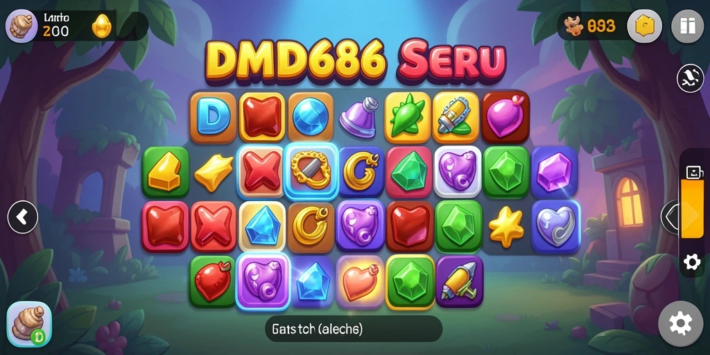 Tangkap momen seru dalam gameplay DMD686 Match-3.