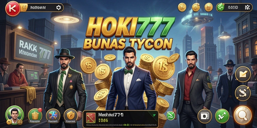 Screenshot HOKI777 menampilkan gameplay seru saat pemain membangun kerajaan bisnis.
