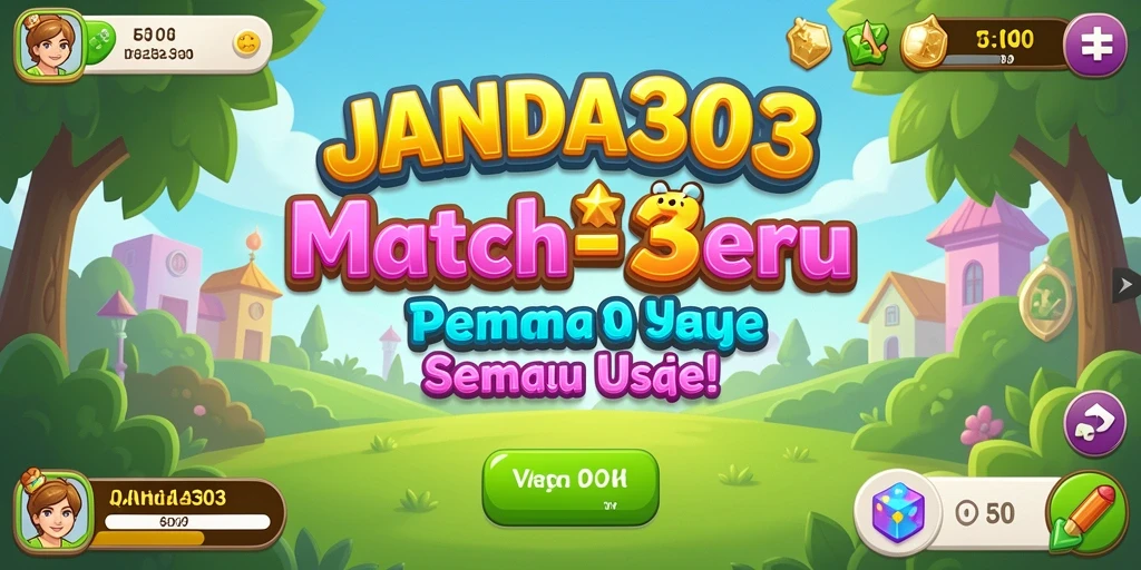 Gameplay JANDA303 yang seru dan penuh warna dalam permainan Match-3.