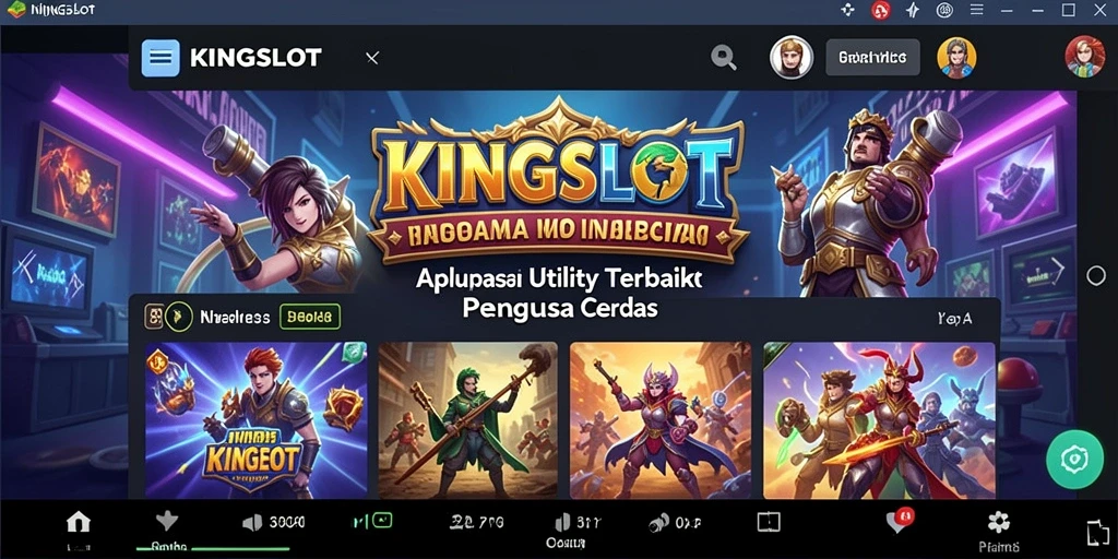 Screenshot utama KINGSLOT menampilkan tampilan antarmuka aplikasi Utility.