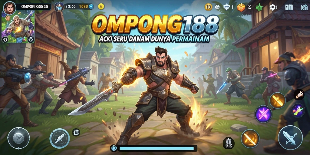 Tangkapan layar OMPONG188 menampilkan aksi mendebarkan karakter saat bertarung.