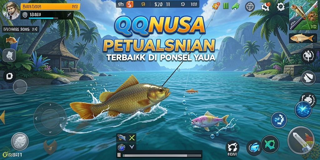Tampilan gameplay QQNUSA dengan aksi memancing yang mendebarkan.