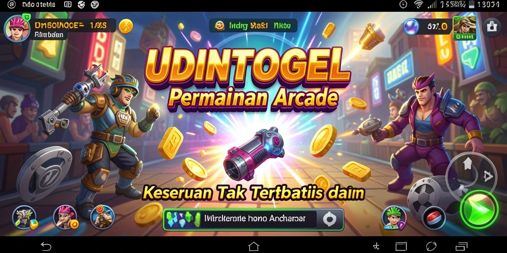 Tangkapan layar gameplay UDINTOGEL yang menampilkan aksi seru di arena.